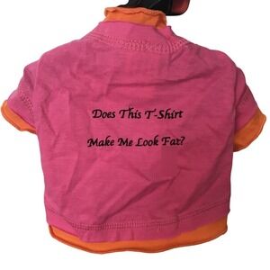 Casual Canine Humor Dog T-Shirt Pink Orange Novelty Slogan XS Small‎